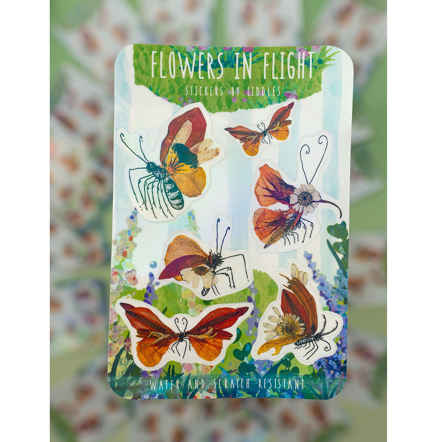 Flowers in Flight sticker sheet