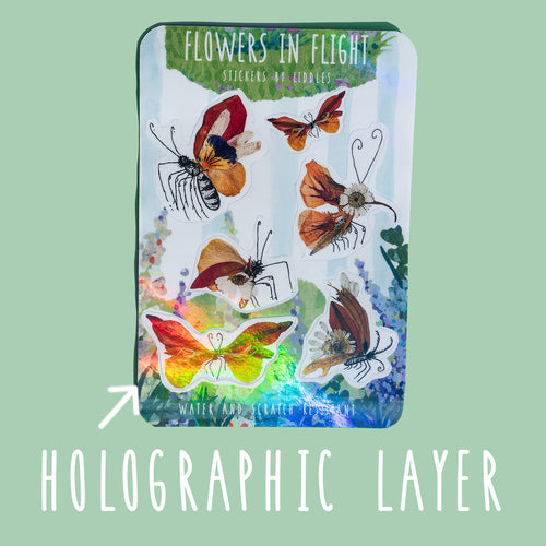 Flowers in Flight sticker sheet